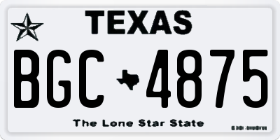 TX license plate BGC4875