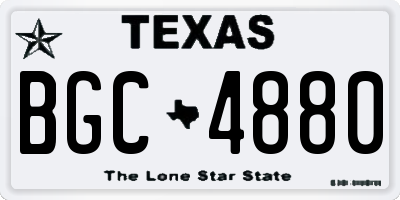 TX license plate BGC4880