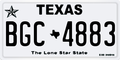 TX license plate BGC4883