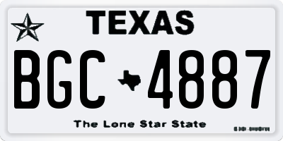 TX license plate BGC4887