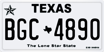 TX license plate BGC4890