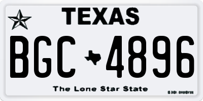 TX license plate BGC4896