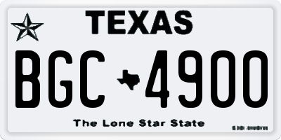 TX license plate BGC4900