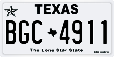 TX license plate BGC4911