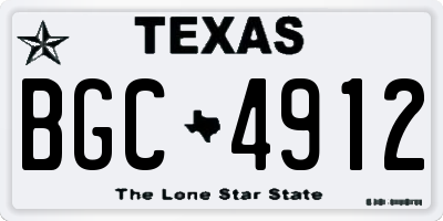 TX license plate BGC4912