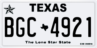 TX license plate BGC4921
