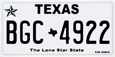TX license plate BGC4922