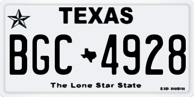 TX license plate BGC4928