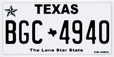 TX license plate BGC4940