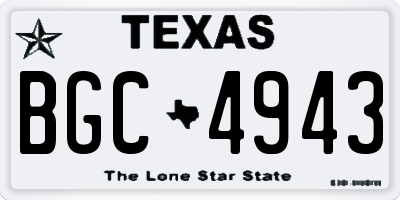 TX license plate BGC4943