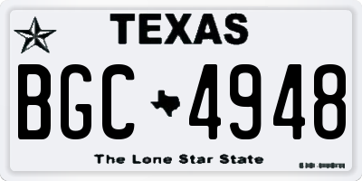 TX license plate BGC4948