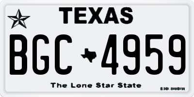 TX license plate BGC4959