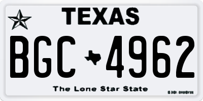 TX license plate BGC4962