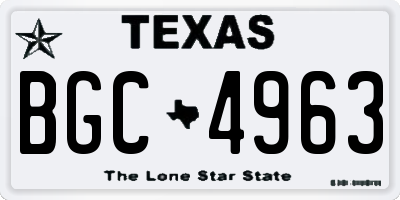 TX license plate BGC4963