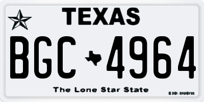 TX license plate BGC4964