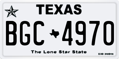 TX license plate BGC4970