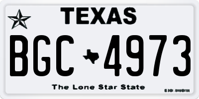 TX license plate BGC4973