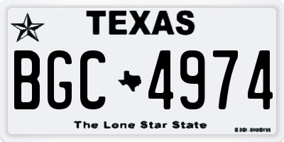TX license plate BGC4974