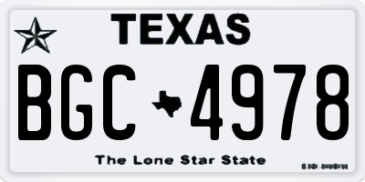 TX license plate BGC4978