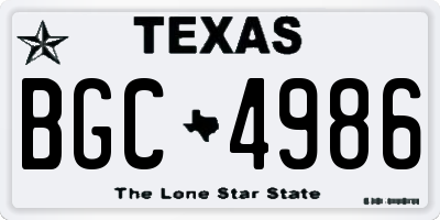 TX license plate BGC4986