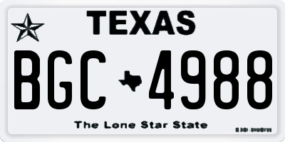 TX license plate BGC4988