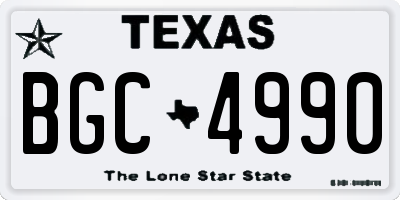 TX license plate BGC4990