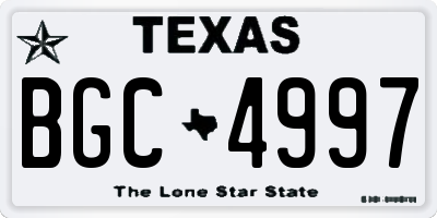 TX license plate BGC4997