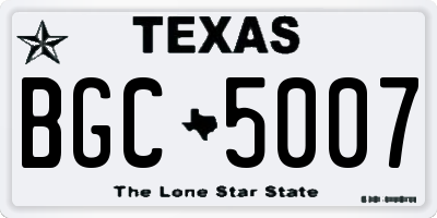 TX license plate BGC5007