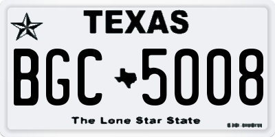 TX license plate BGC5008