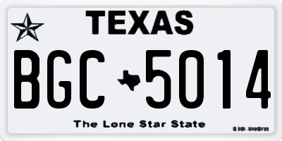 TX license plate BGC5014