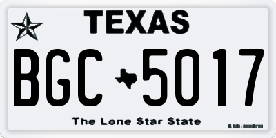 TX license plate BGC5017