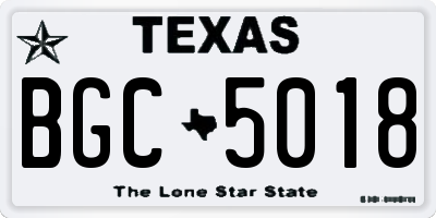 TX license plate BGC5018