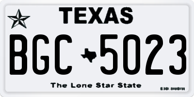 TX license plate BGC5023