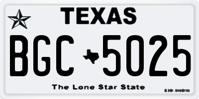 TX license plate BGC5025