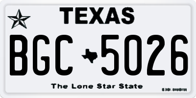 TX license plate BGC5026