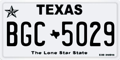 TX license plate BGC5029