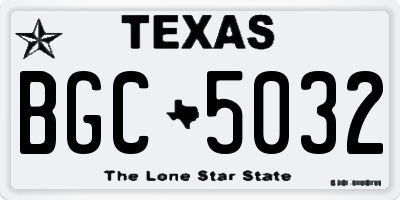 TX license plate BGC5032
