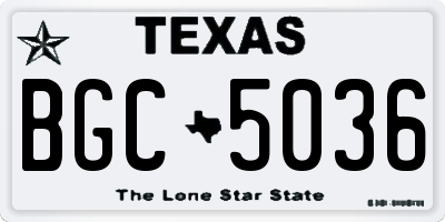 TX license plate BGC5036
