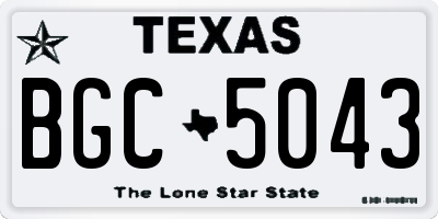 TX license plate BGC5043
