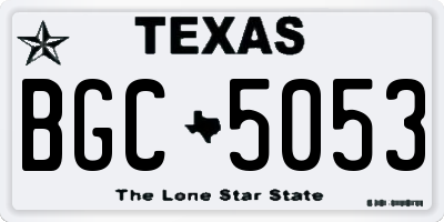 TX license plate BGC5053