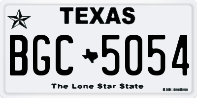 TX license plate BGC5054