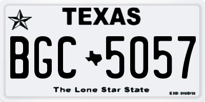 TX license plate BGC5057