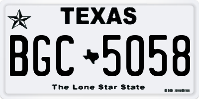 TX license plate BGC5058