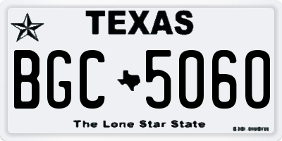 TX license plate BGC5060