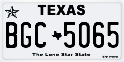 TX license plate BGC5065