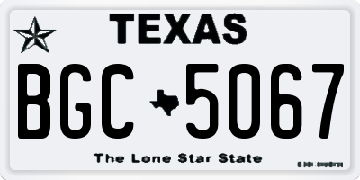 TX license plate BGC5067