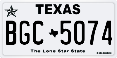 TX license plate BGC5074