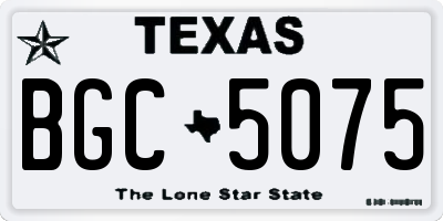 TX license plate BGC5075