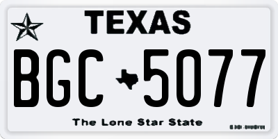 TX license plate BGC5077