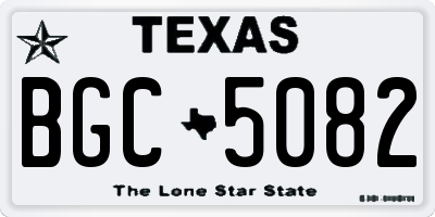 TX license plate BGC5082